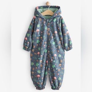 Toddler Fleece-Lined Rain Suit Forest Mushroom Fat Face UK Brand 12-18 Months